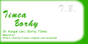timea borhy business card